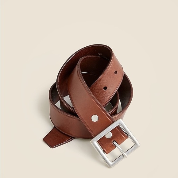 J. Crew Wallace & Barnes Italian Leather Belt with Square Brass Buckle